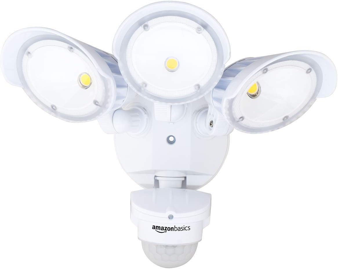 60W Waterproof LED Outdoor Motion Sensor Security Light with 3 Adjustable Heads, White T8486