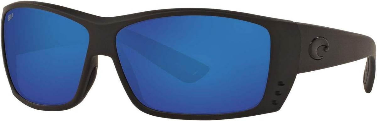 Blackout/Grey Blue Mirrored Polarized Rectangular Sunglasses P1117