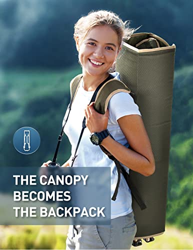Folding Camping Chair with Canopy and Cup Holder U5776