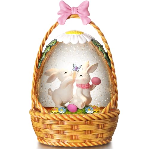 Easter Snow Globe Lantern with Timer Swirling Glitter K94098