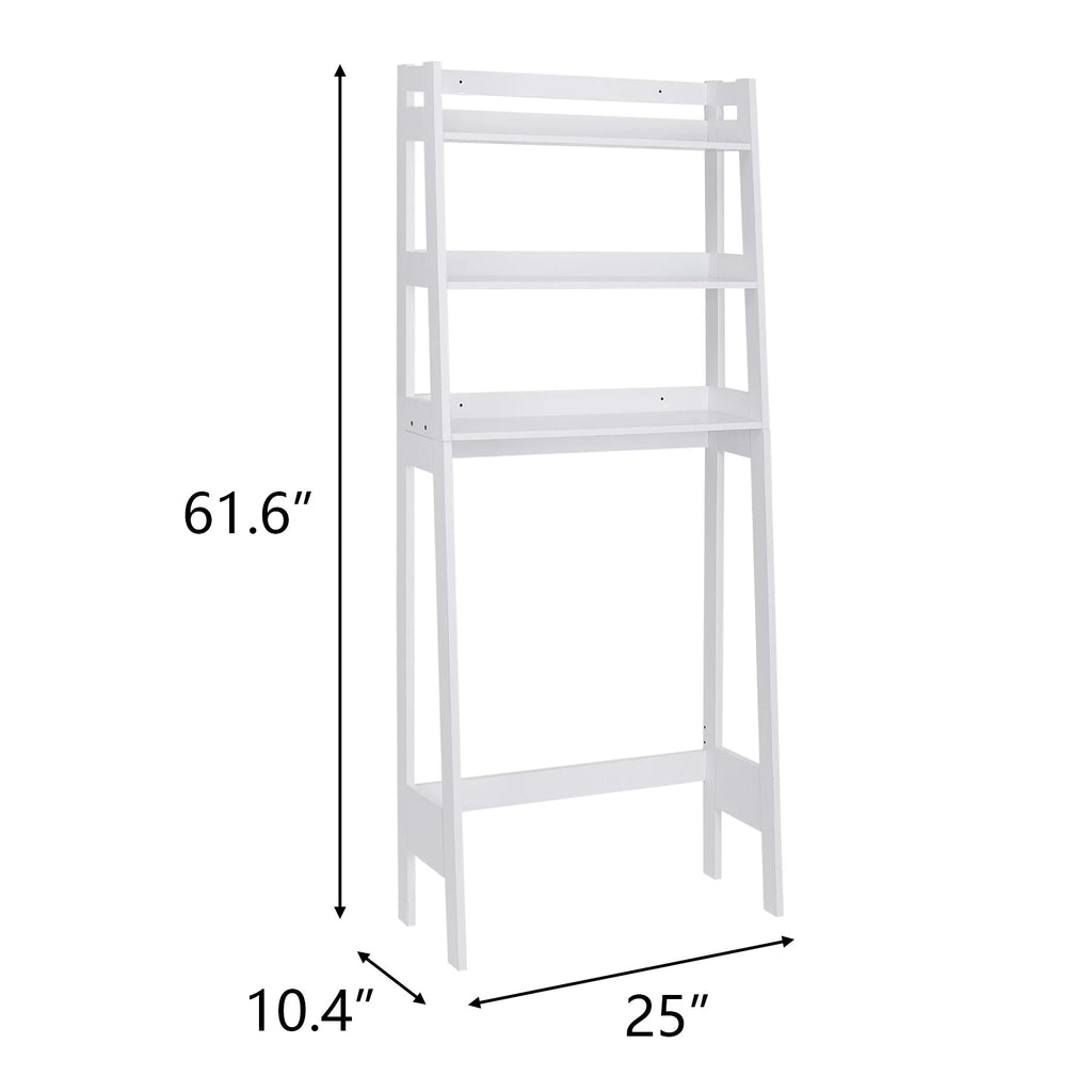 White 3-Tier Wooden Over-The-Toilet Storage Shelf U5256