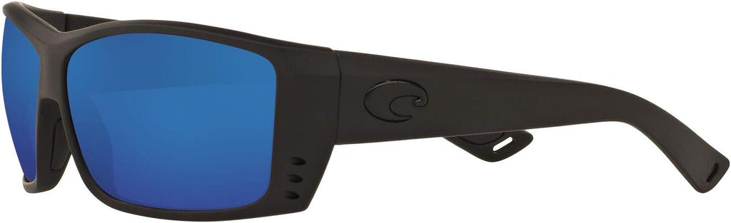 Blackout/Grey Blue Mirrored Polarized Rectangular Sunglasses P1117