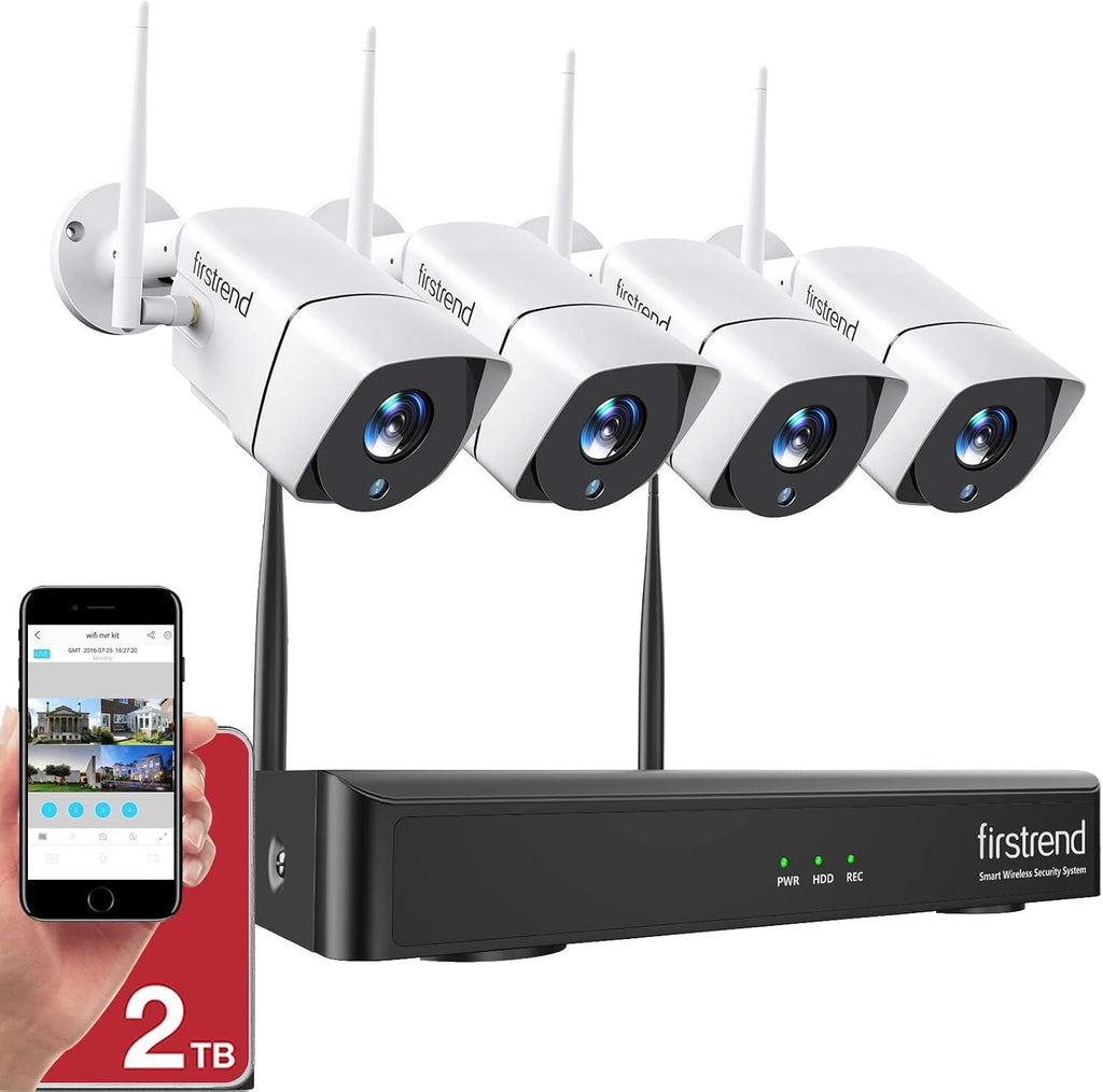 1080P Wireless Security Camera System 8CH with 4 Cameras and 12 Inch Monitor N26608