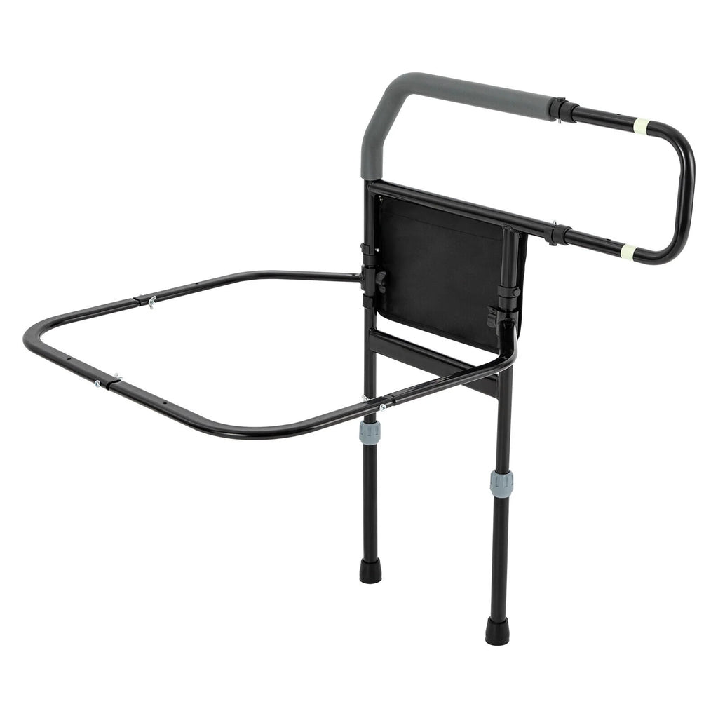 Black Adjustable Bed Side Rail with Storage Pocket J47754
