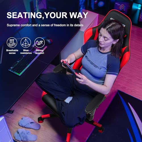 Blue Gaming Chair with Footrest R555876