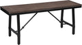 Oak and Black Rectangle Bench S8379