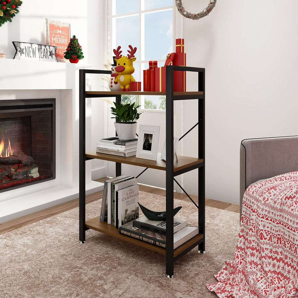 2 Tier Industrial Style Bookshelf Storage Rack Q7754