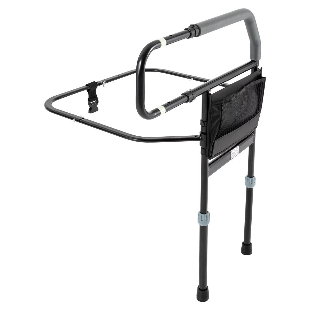 Black Adjustable Bed Side Rail with Storage Pocket J47754