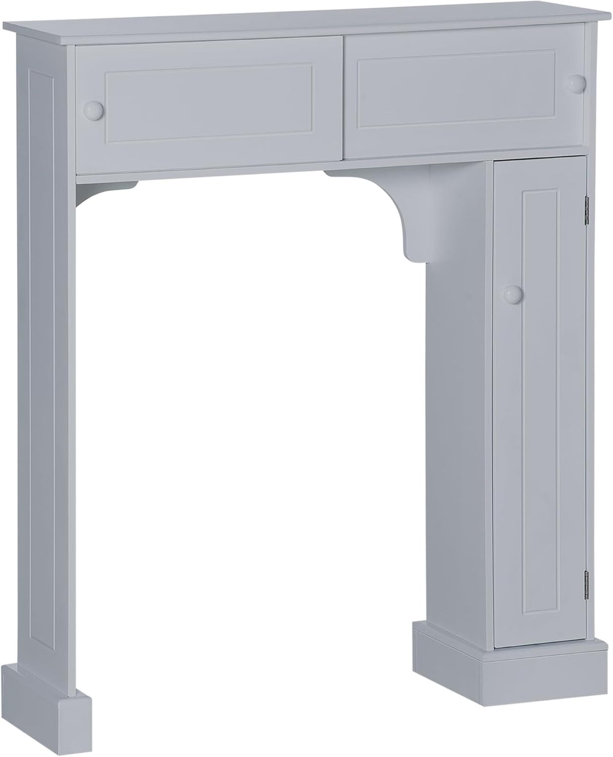 Gray Freestanding Over The Toilet Bathroom Cabinet with Adjustable Shelves L20555