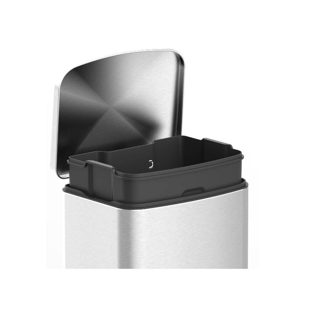 40-Liter Fingerprint Free Brushed Stainless Steel Step-On Trash Can J44782