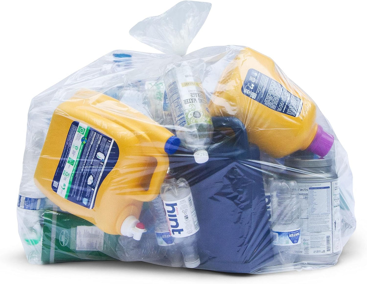 Clear Heavy Duty Trash Bags 30-33 Gallon 100 Bags with Ties R83844