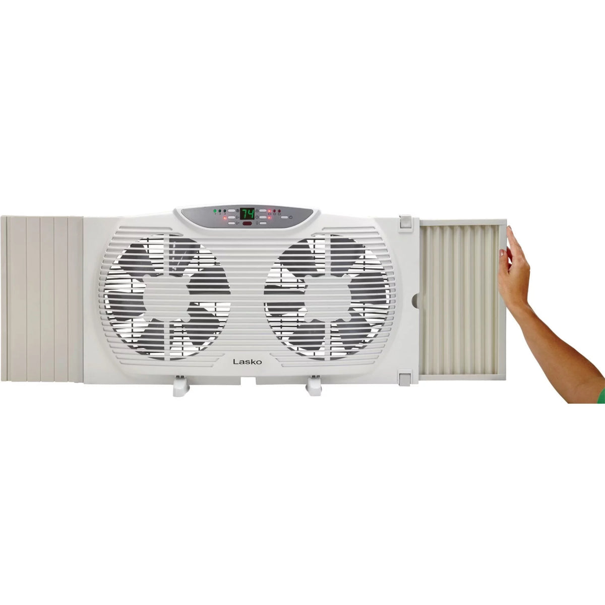 3-Speed Reversible Twin Window Fan with Remote Y824227