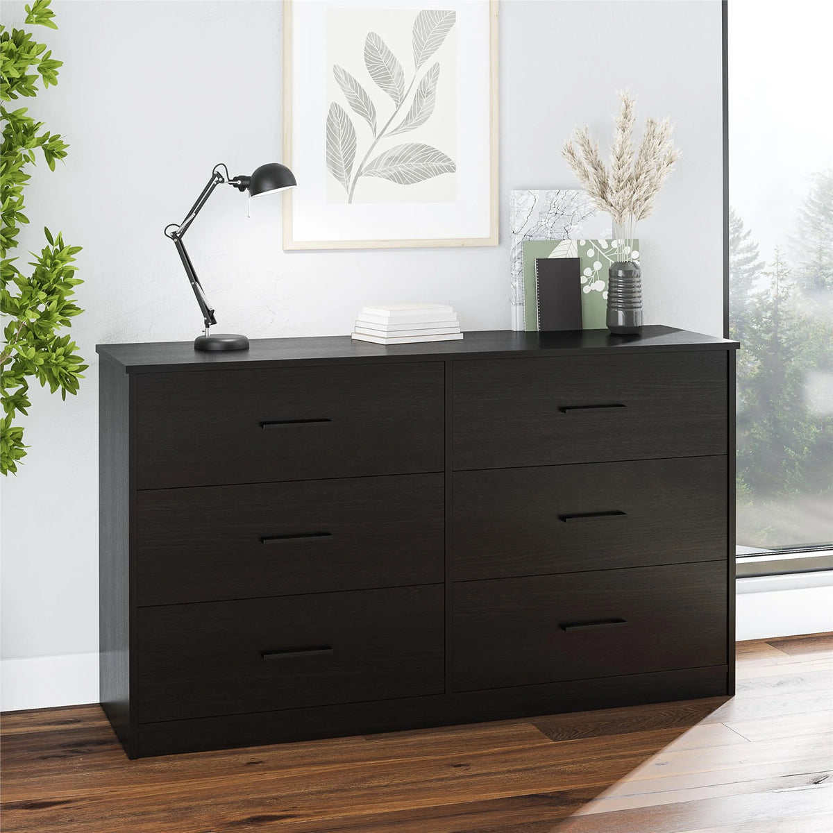 Black 6 Drawer Dresser R61143