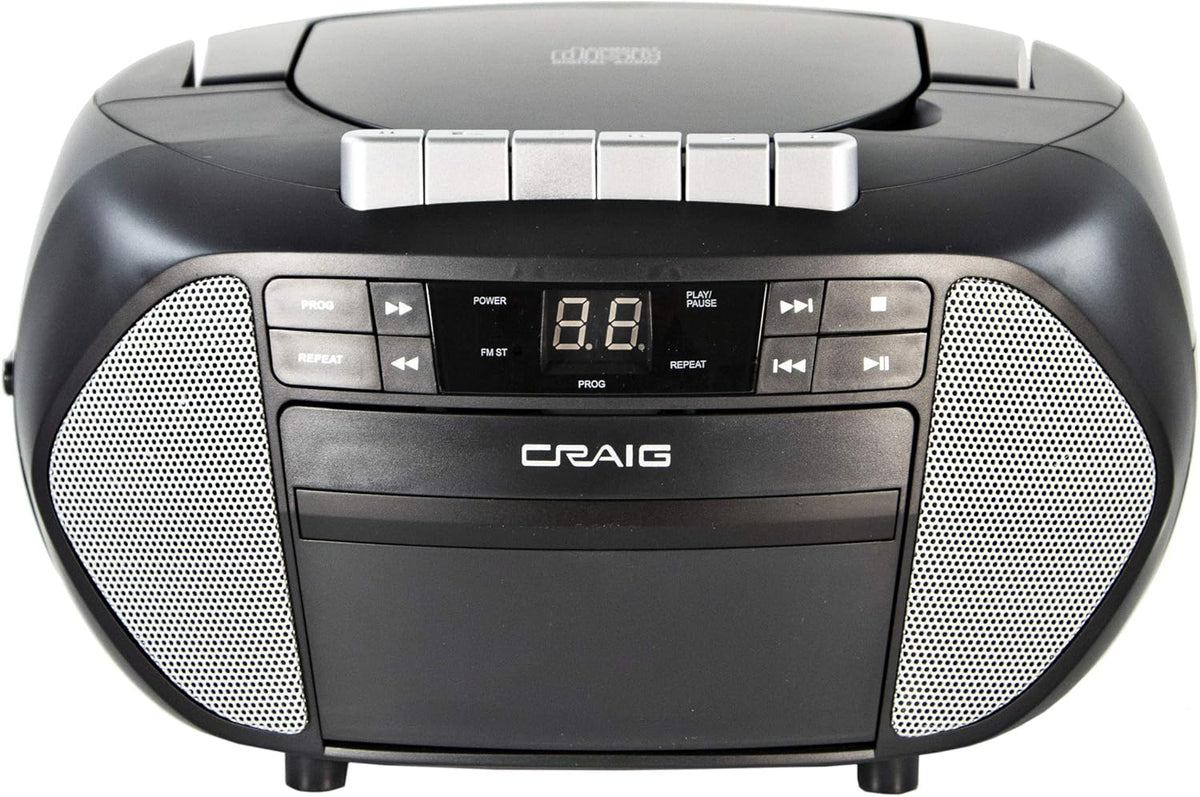 CD Boombox with AM/FM Stereo Radio and Cassette Player Recorder, Pack of 2 Y390