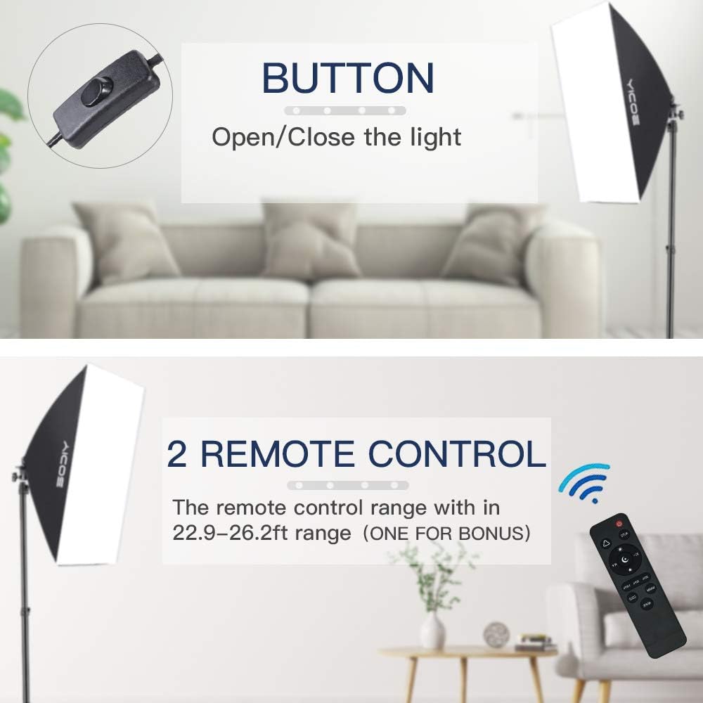 Softbox Lighting Kit Continuous Lighting System with 5700K Light Bulb G61577
