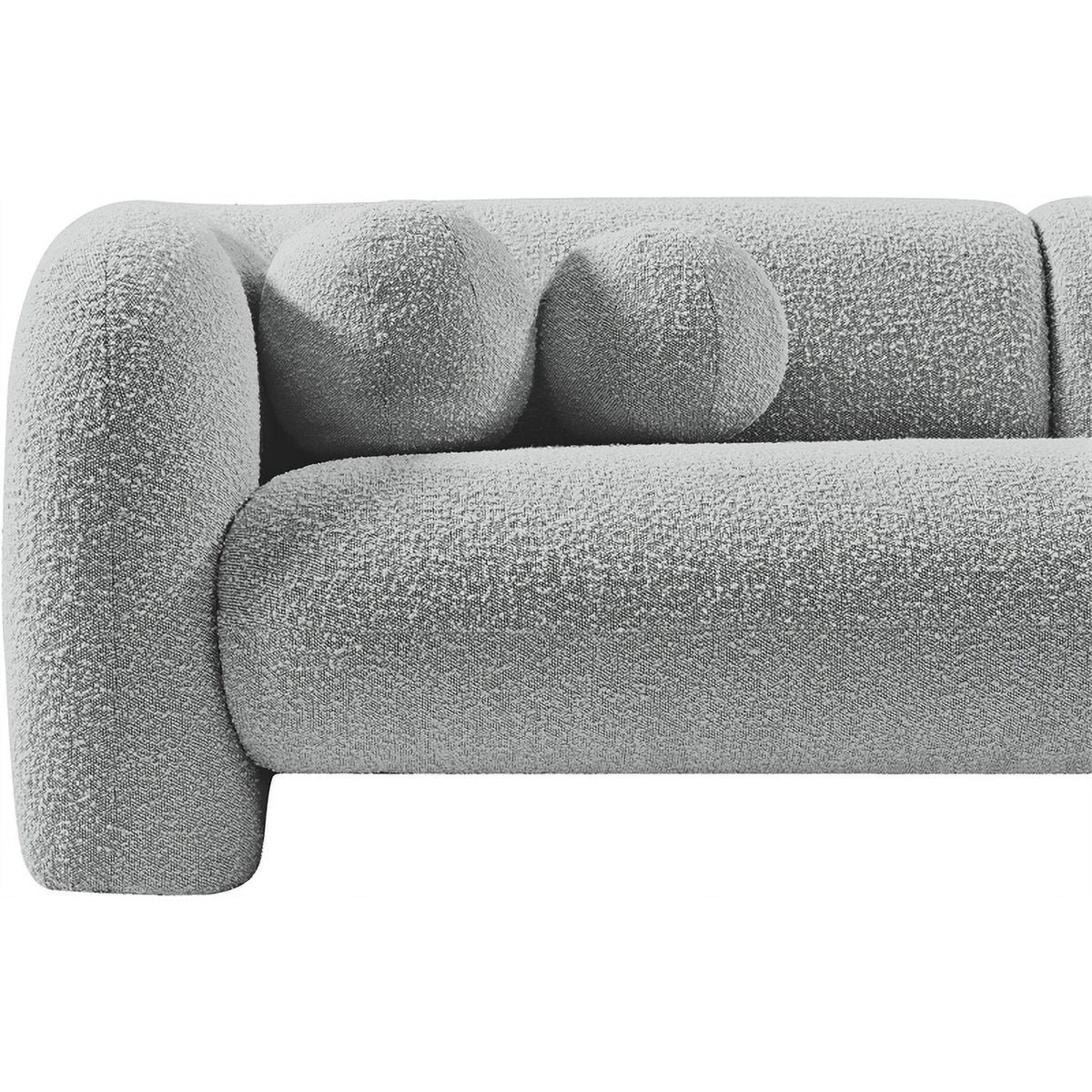 Grey Boucle Fabric Loveseat R54794
