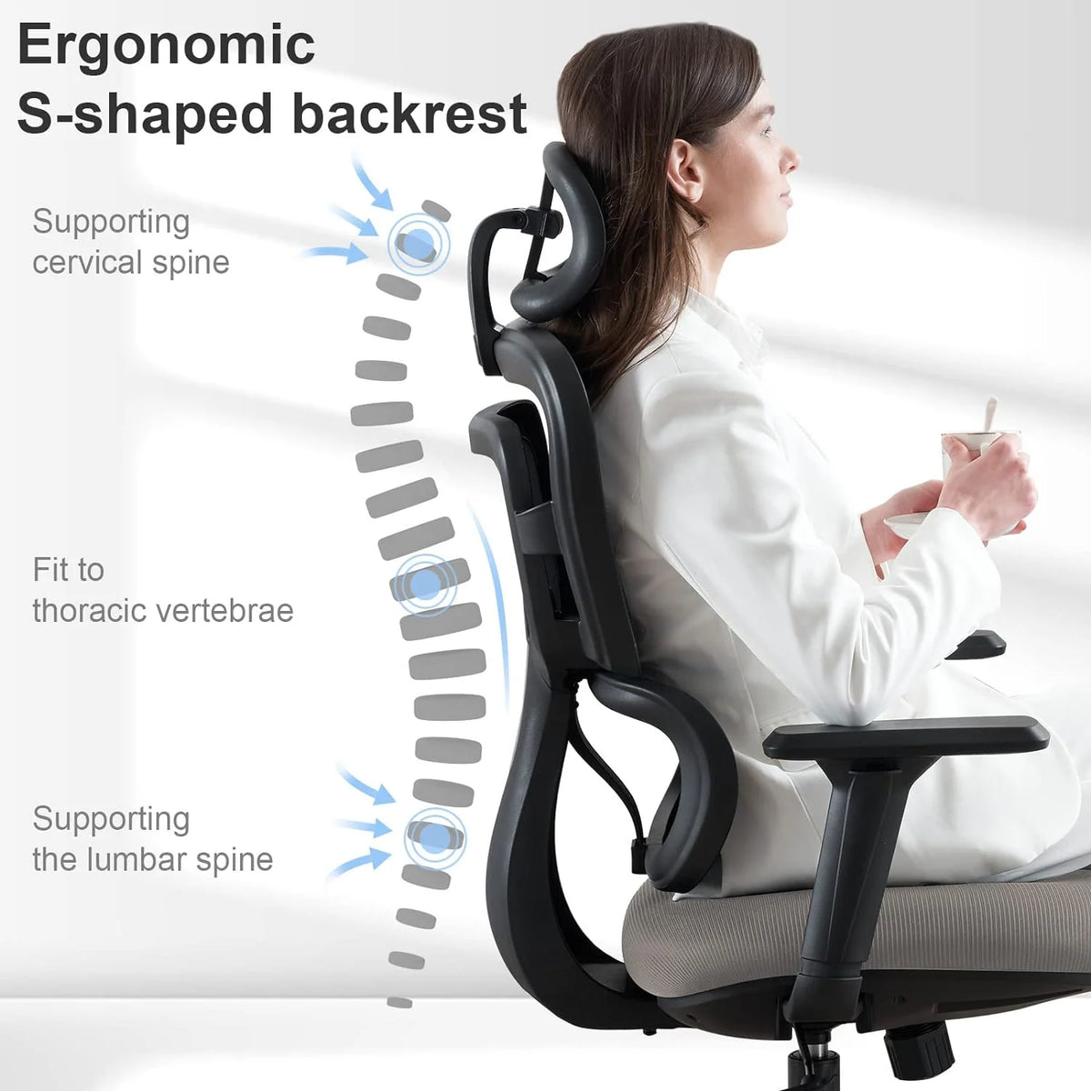 Ergonomic Mesh High Back Office Chair with Headrest J43230