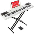 88-Key Full Size Digital Piano Electronic Keyboard Set with Semi-Weighted Keys, Stand, Sustain Pedal, Built-In Speakers - Black C5993