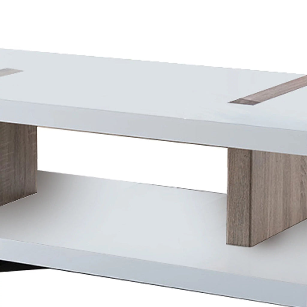 White and Brown Wooden Coffee Table N79660
