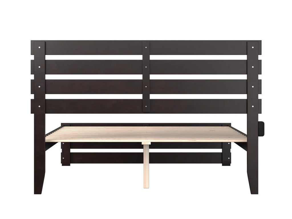 Queen Wood Platform Bed Frame with Headboard and Footboard P2530