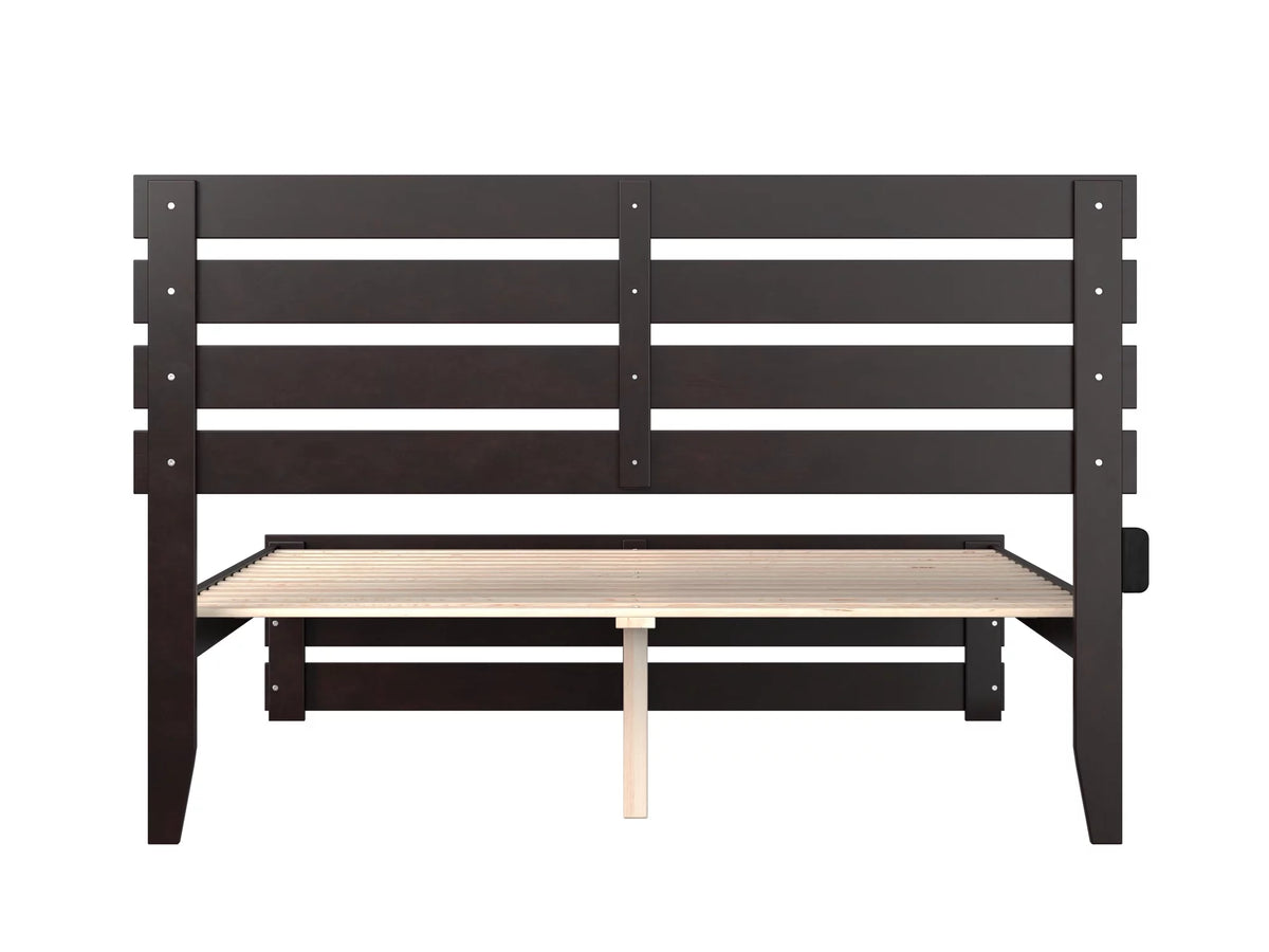 Queen Wood Platform Bed Frame with Headboard and Footboard P2530