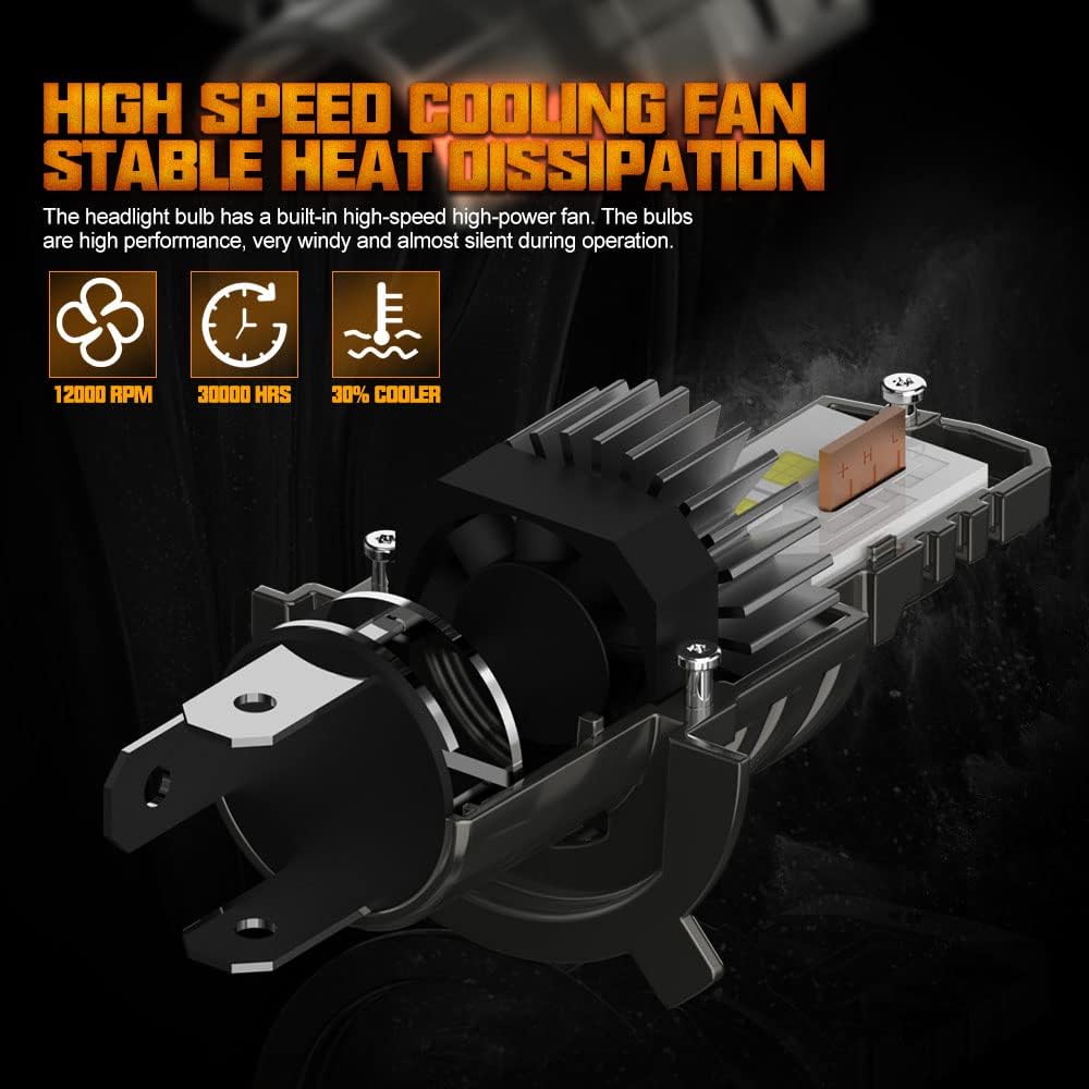 H4 LED Headlight Bulbs 9003 HB2 20000LM 110W 6000K Bright White Pack of 2 E73902