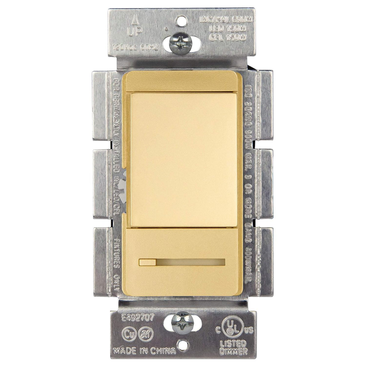Slide Dimmer Switch with Wall Plate, Single Pole or 3 Way, 150W LED, 6 Pack Z742