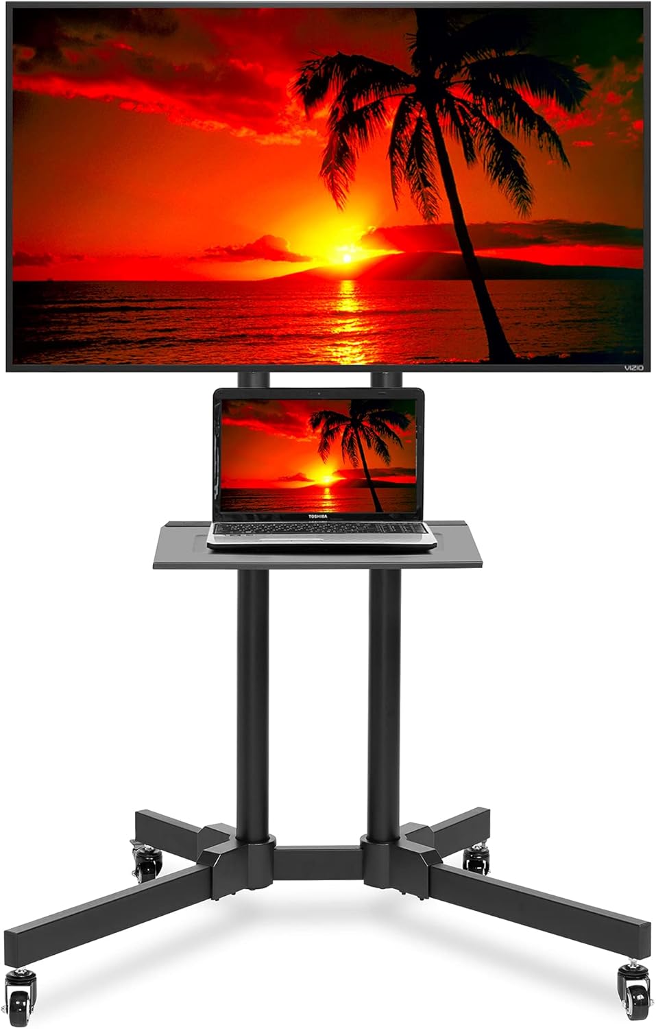 Rolling TV Stand Mobile TV Cart with Wheels T2772