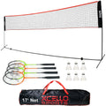 Badminton Set with Foldable Net, 4 Rackets, 6 Shuttlecocks, and Carry Bag A969