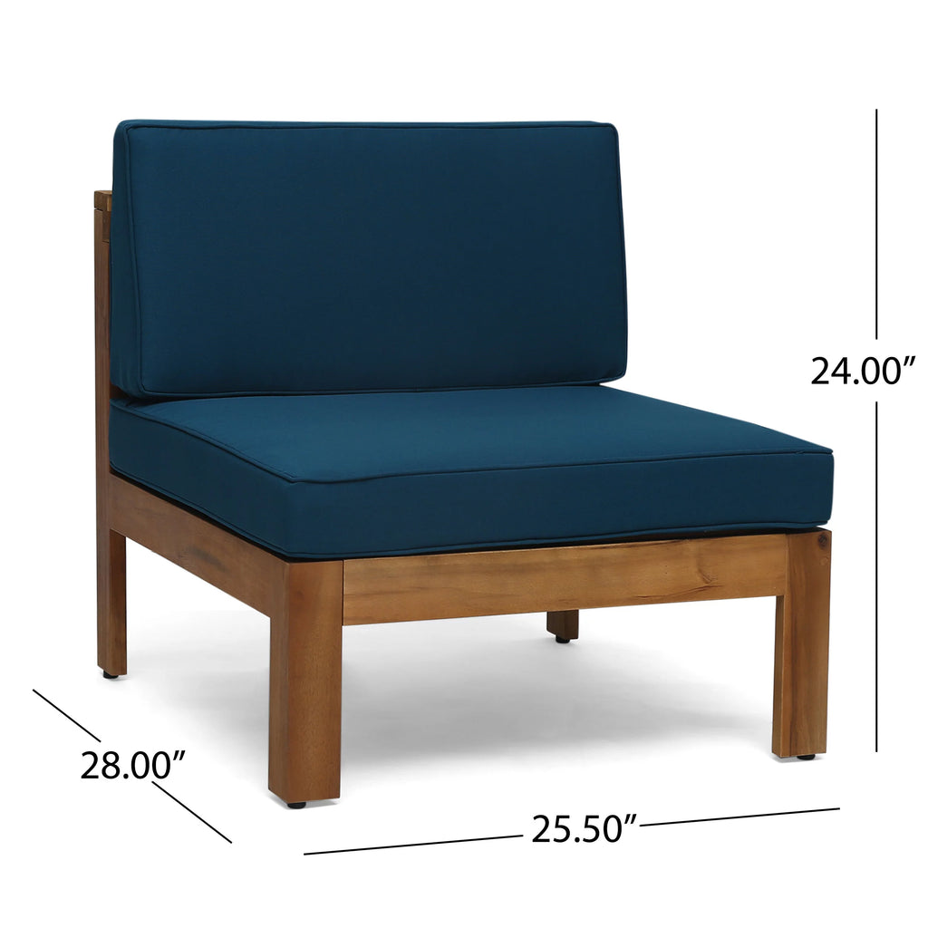 Acacia Wood 5 Piece 3-Seater Sectional Sofa Set E106