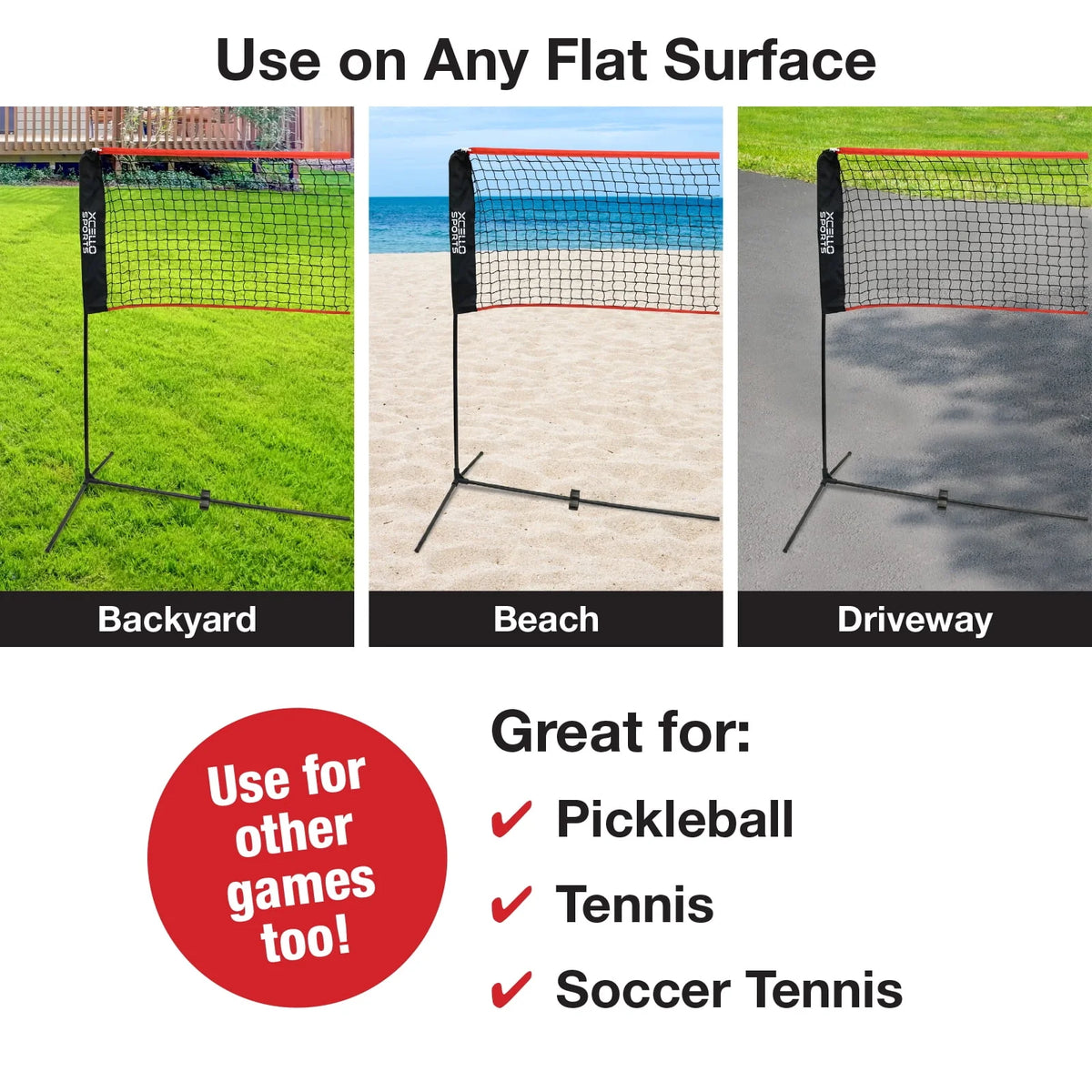 Badminton Set with Foldable Net, 4 Rackets, 6 Shuttlecocks, and Carry Bag A969