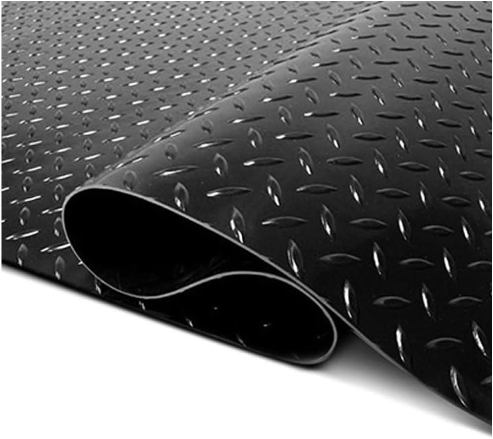 Black Rubber Diamond Truck Bed Trunk Floor Mat X574