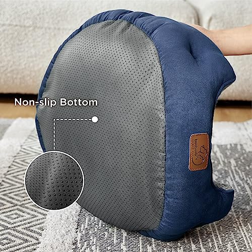 Round Washable Pet Bed with Slip-Resistant Bottom, 20 Inches E19668