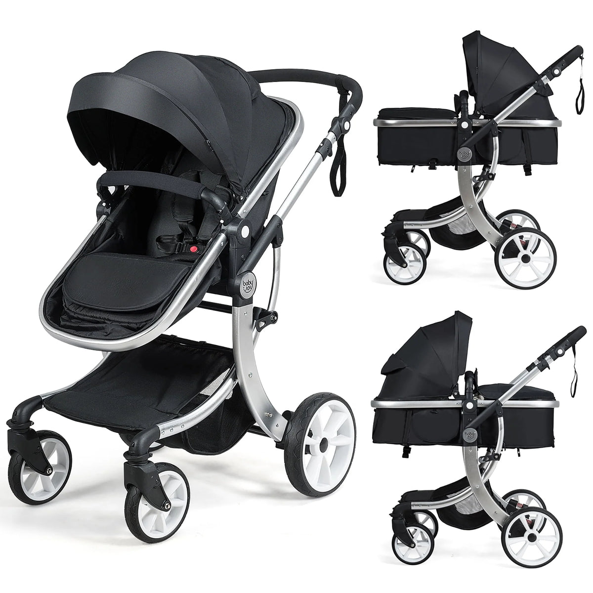 2-in-1 Baby Stroller with Reversible Seat Black M421