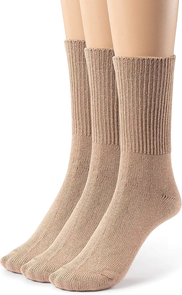3 or 6 Pack Men’s Bamboo Diabetic Seamless Non-Binding Crew Socks Y9561