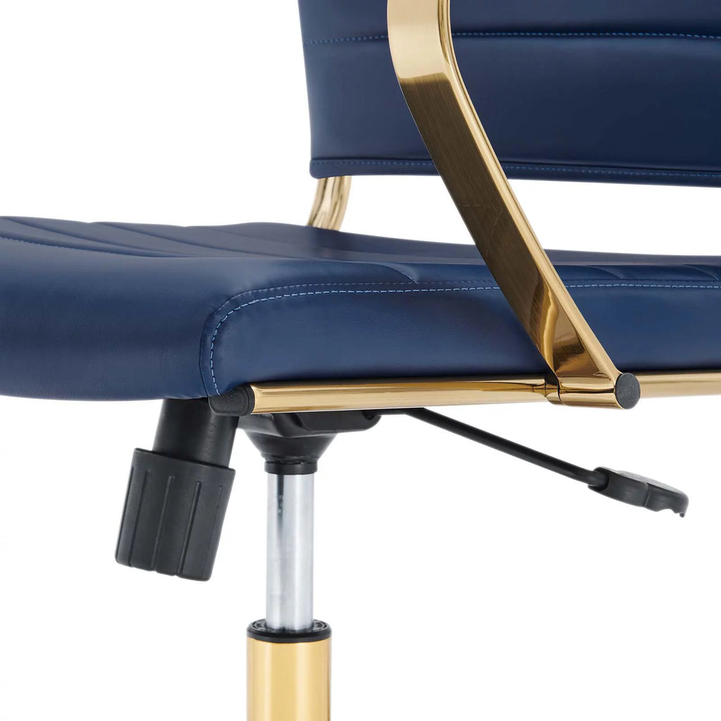 Navy Gold Faux Vinyl Leather Office Chair Z9590