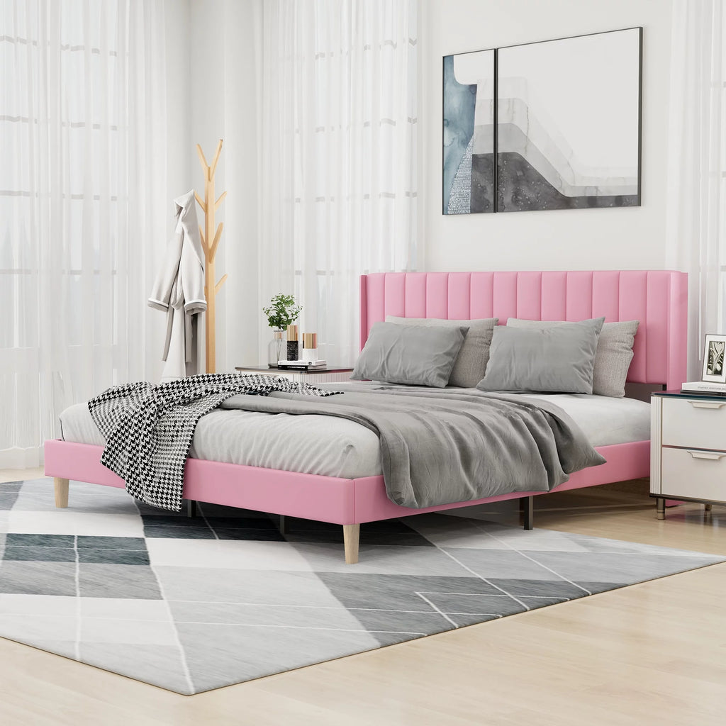 Twin Size Upholstered Platform Bed Frame Y319138