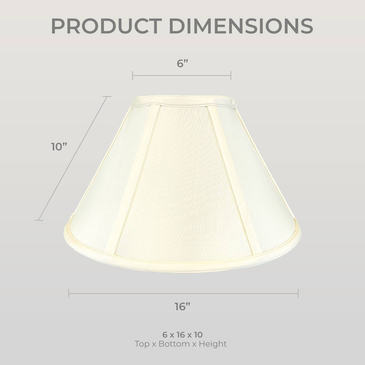 Eggshell 6x16x10 Lamp Shade Set of 2 G10642