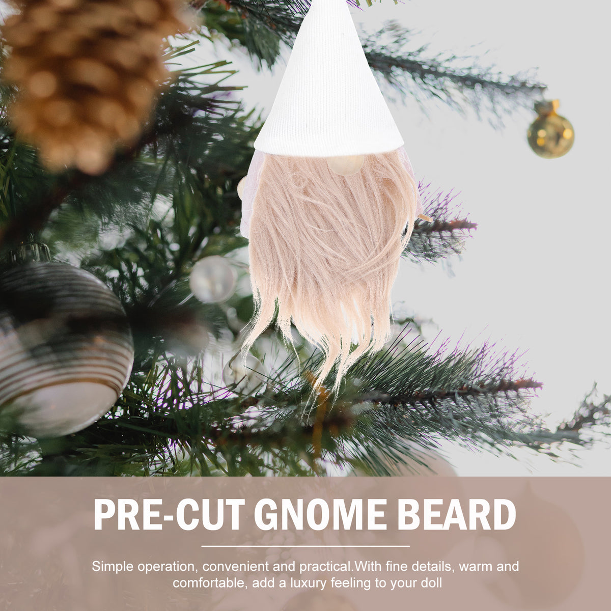 4 Sets DIY Gnome Doll Making Supplies with Faux Fur Fabric and Wooden Balls O228752