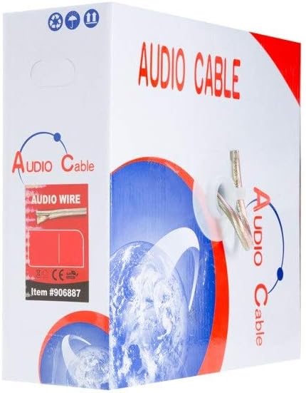 100FT 14 Gauge 2 Conductors Transparent Speaker Cable C236