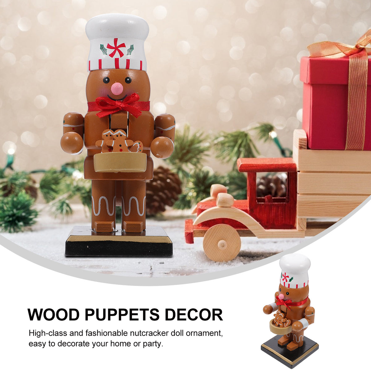 Wooden Nutcracker Gingerbread Man Christmas Tree Ornament C99847