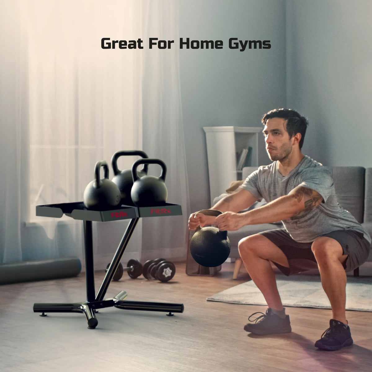 Dumbbell Rack and Kettlebell Weight Rack Stand F70756