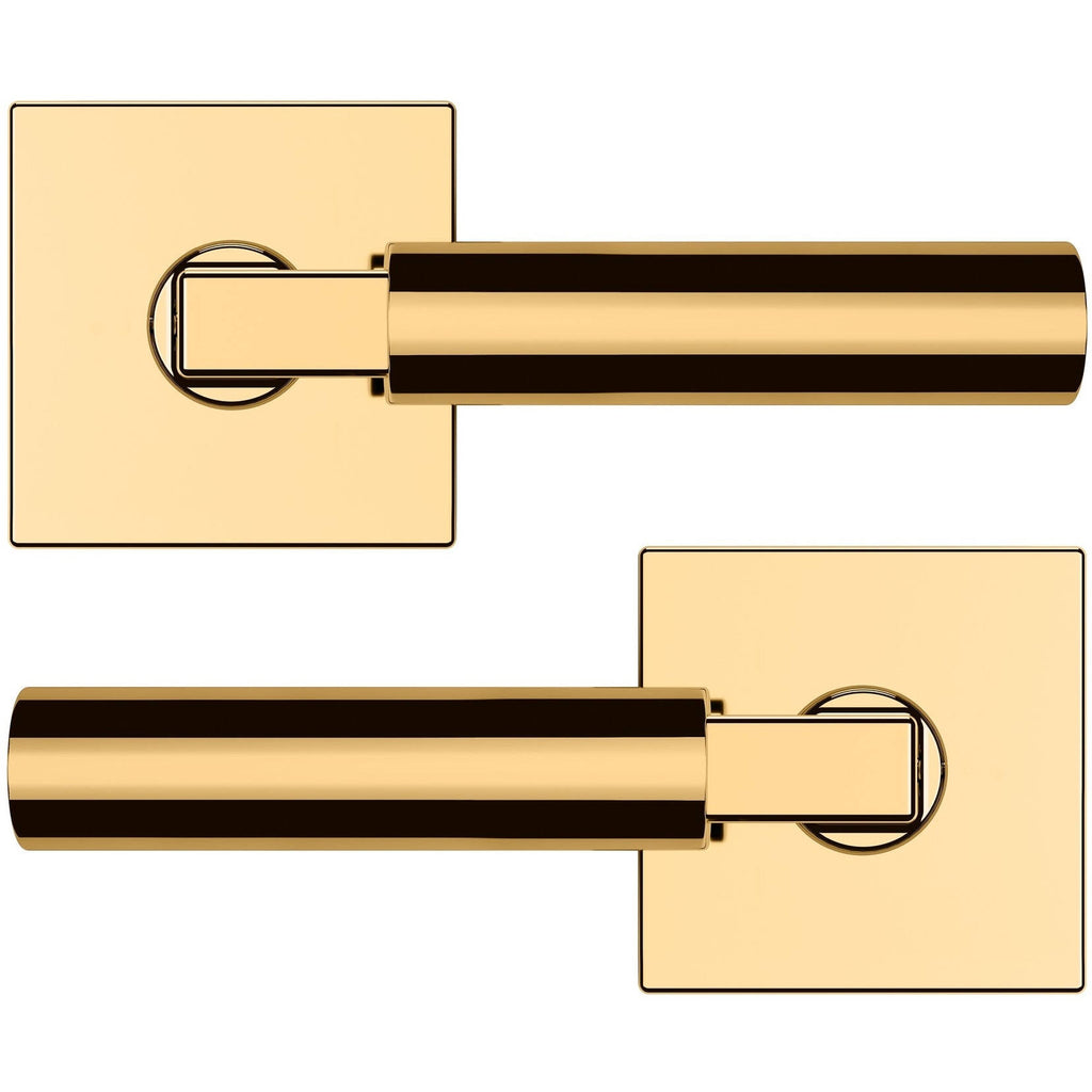 Satin Nickel Passage Door Lever Set with Square Rose H46419