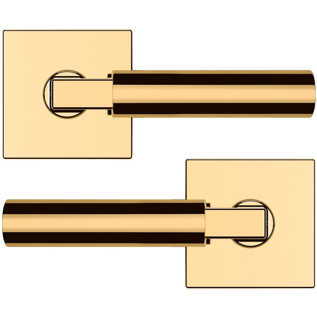 Satin Nickel Passage Door Lever Set with Square Rose H46419