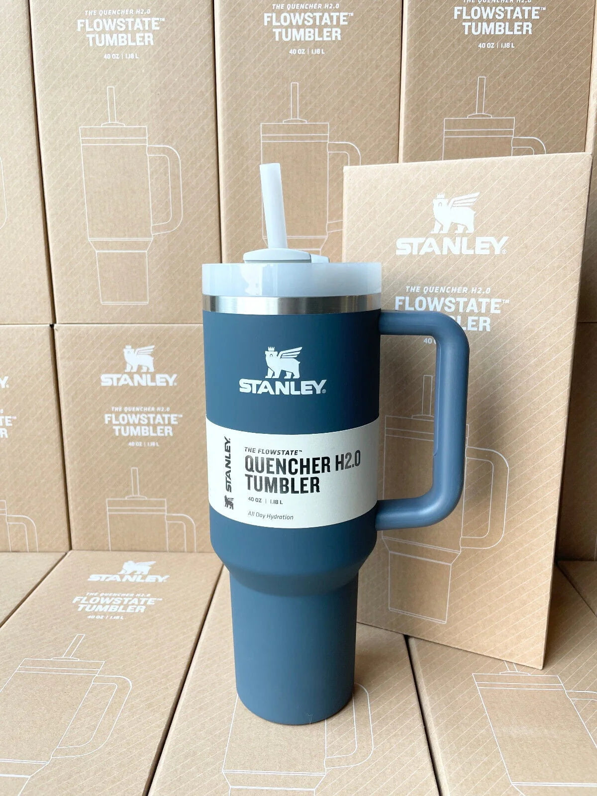 40oz Stainless Steel Tumbler Navy Blue J135