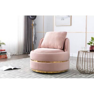 Pink Velvet Swivel Barrel Chair L4943