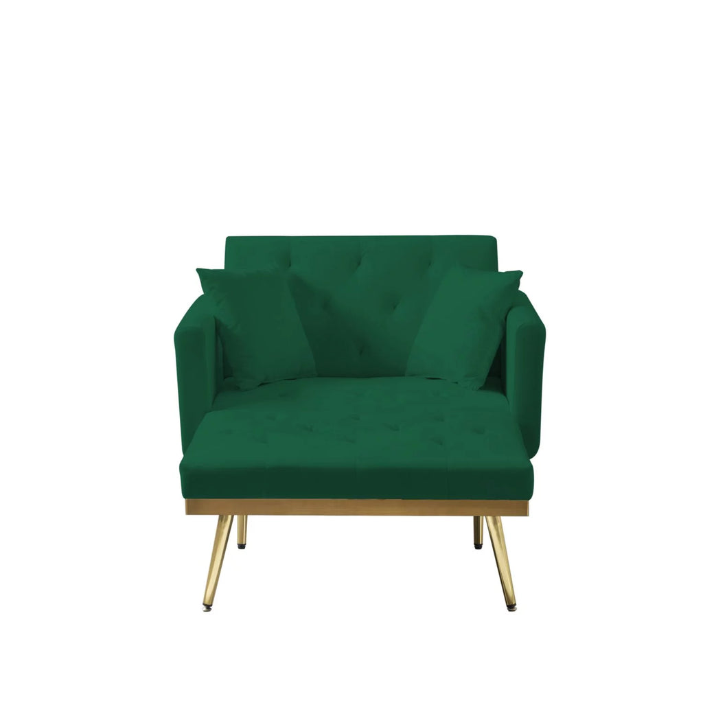 Green Convertible Chaise Lounge Sofa Bed U6506