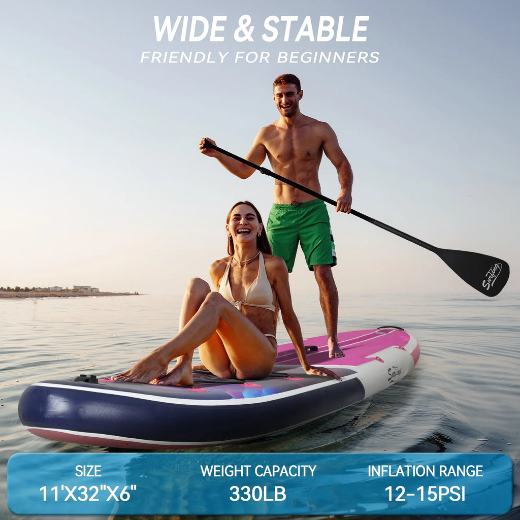 11 Ft Inflatable Stand Up Paddle Board and Sit-on Kayak Set X29344