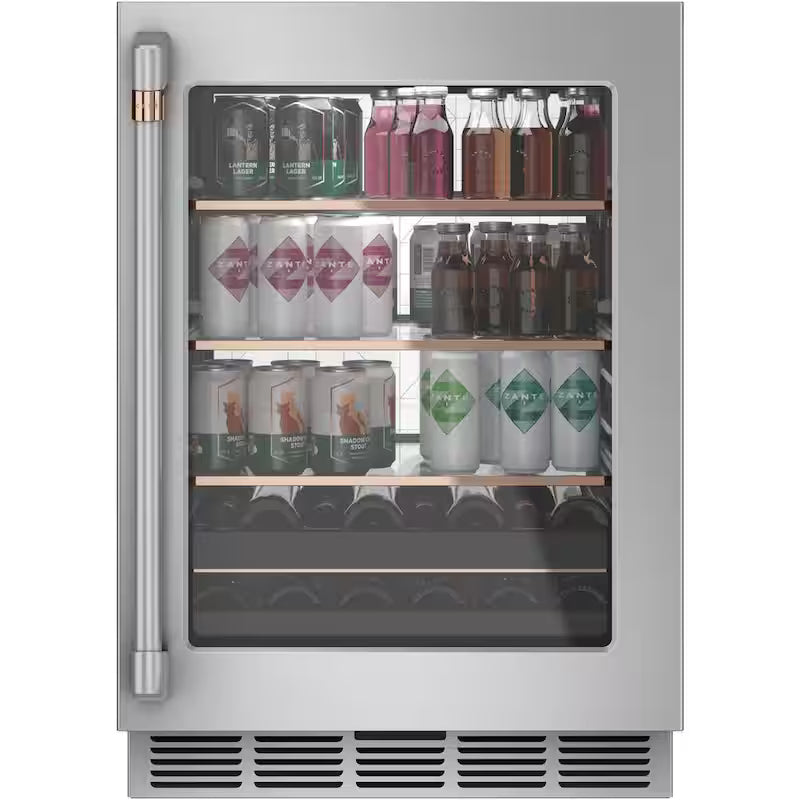 24 in. 14-Bottle Wine and 126-Can Beverage Cooler in Stainless Steel Z7668