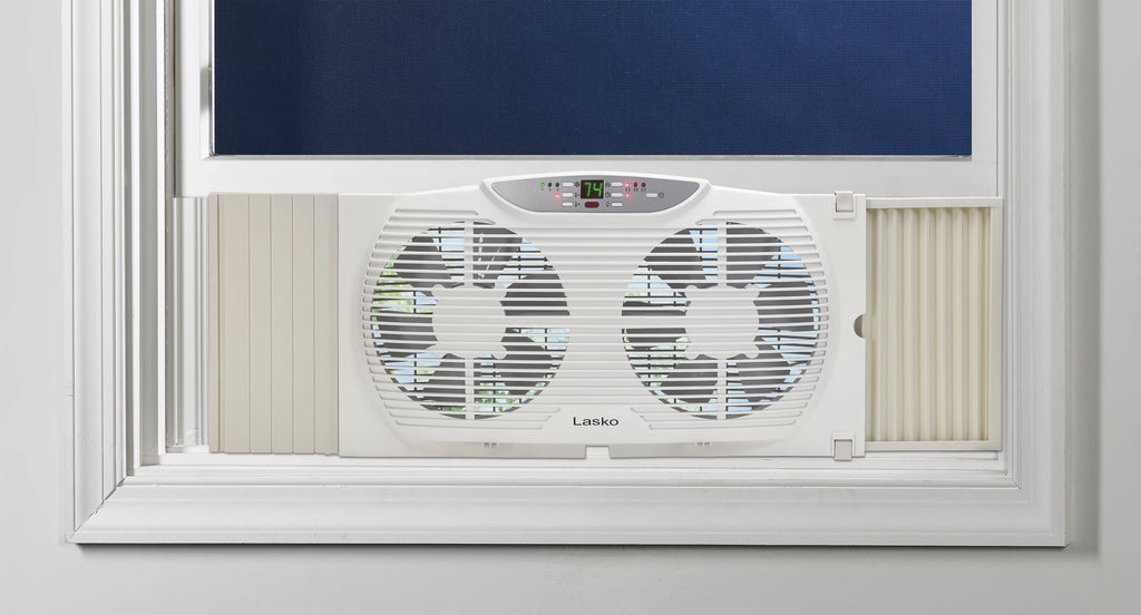 3-Speed Reversible Twin Window Fan with Remote Y824227
